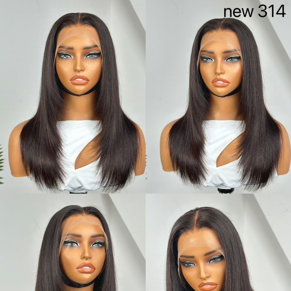 Raw Hair 13x4 Layered Straight Frontal Wig – 16"